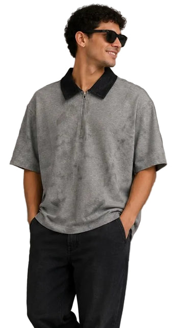 Minimal Zip Polo Box Fix  T-Shirt
