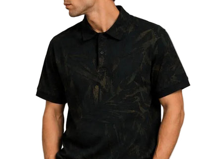 Tropical Leaf textured Oversized Polo T-Shirt