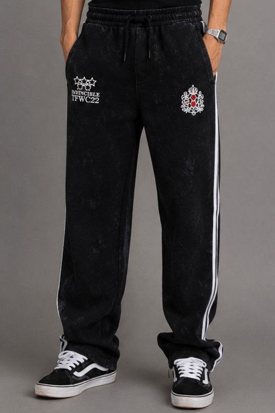 Washed Waterproof Side Stripe Pants