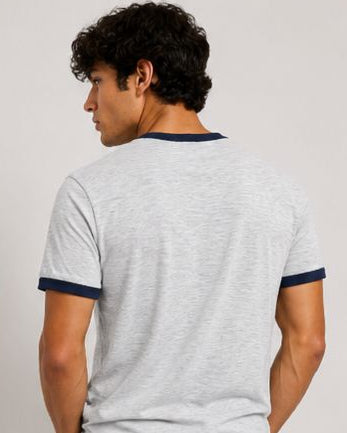 Crew Neck Contrast Trim Regular Fit T-Shirt