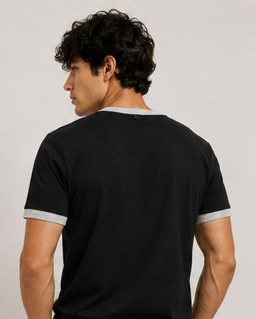 Crew Neck Contrast Trim Regular Fit T-Shirt