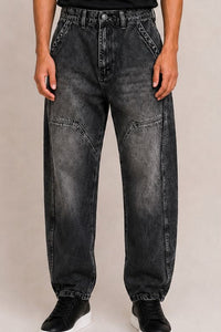 Washed Balloon Fit Jeans