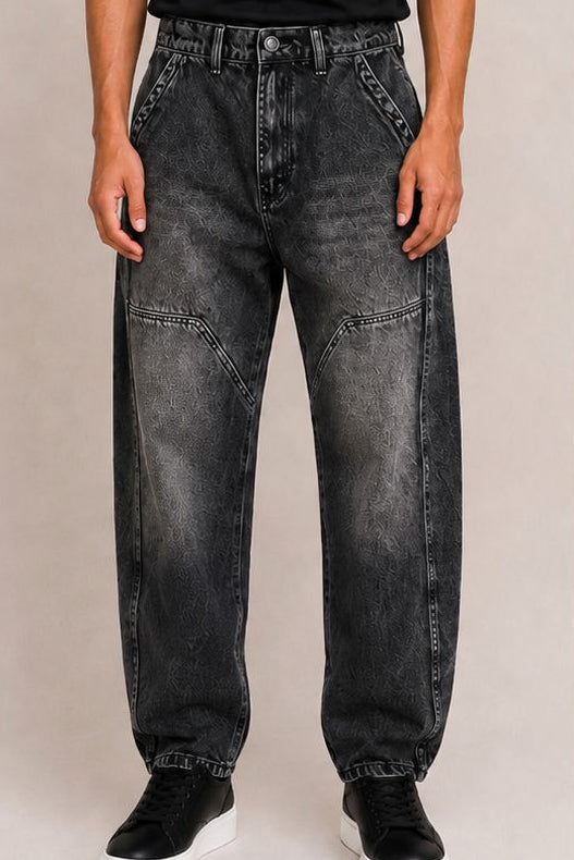 Washed Balloon Fit Jeans