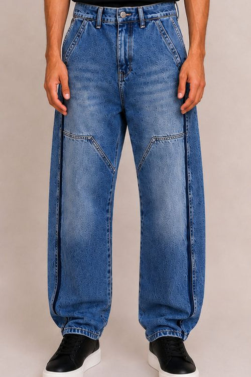 Washed Balloon Fit Jeans
