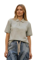 Monogram Half Zip Oversized Polo T-Shirt