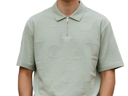 Monogram Half Zip Oversized Polo T-Shirt