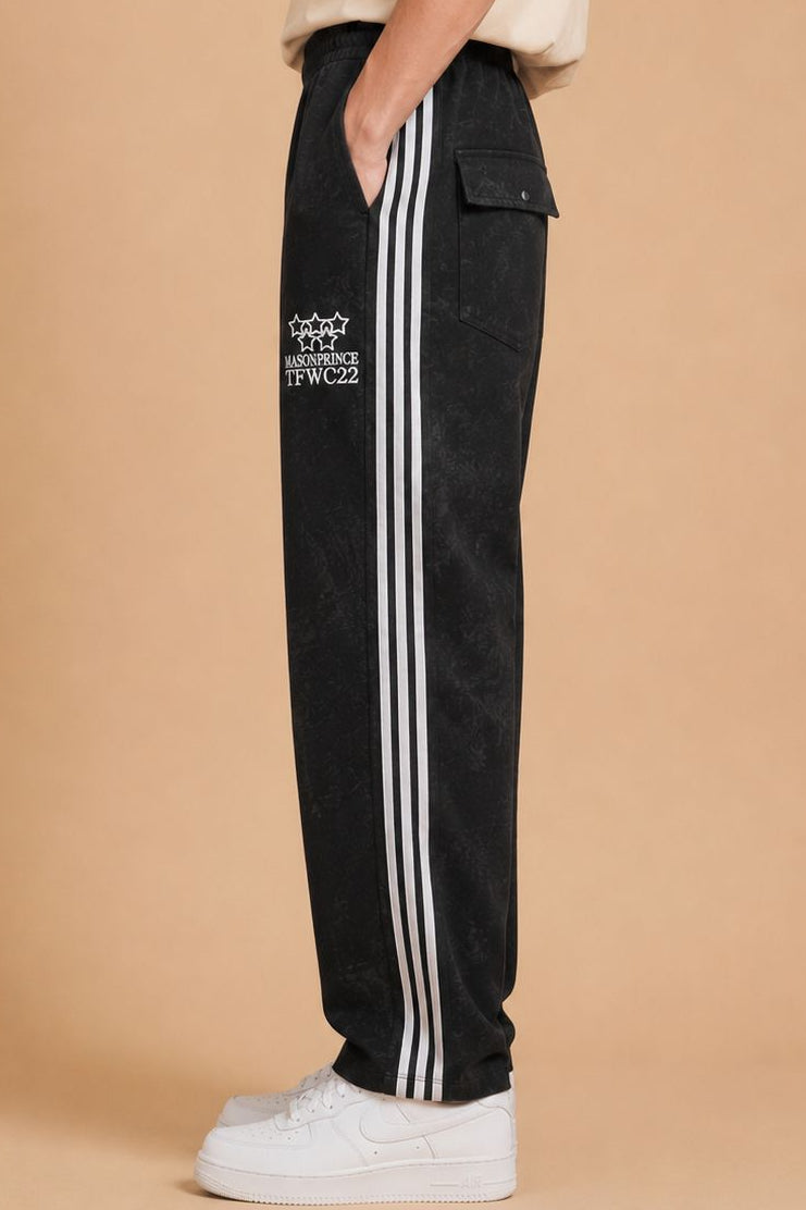 Washed Waterproof Side Stripe Pants