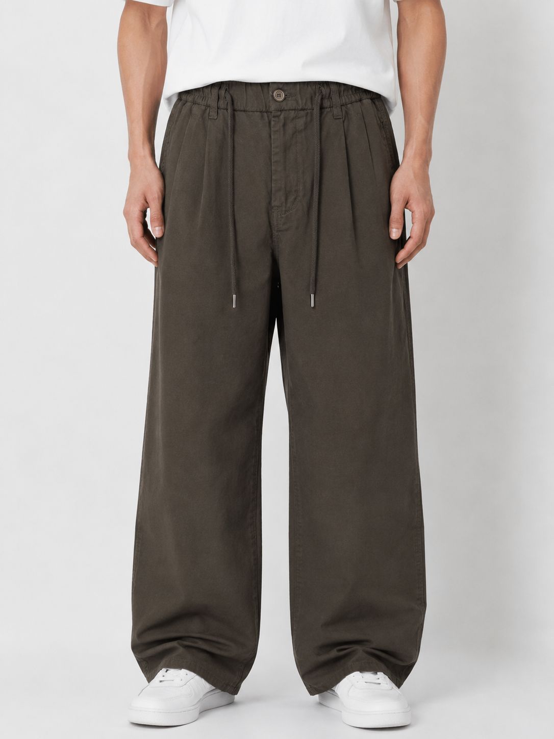 Oversized Wide Leg Gabardine Pants