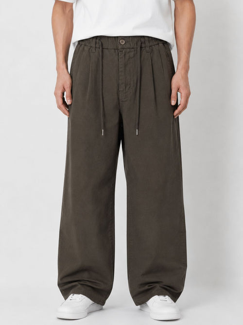 Oversized Wide Leg Gabardine Pants