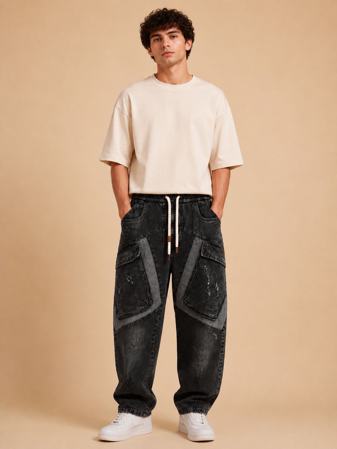 Utility Panel Baggy Jeans
