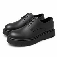 Chunky Sole Leather Derby Shoes