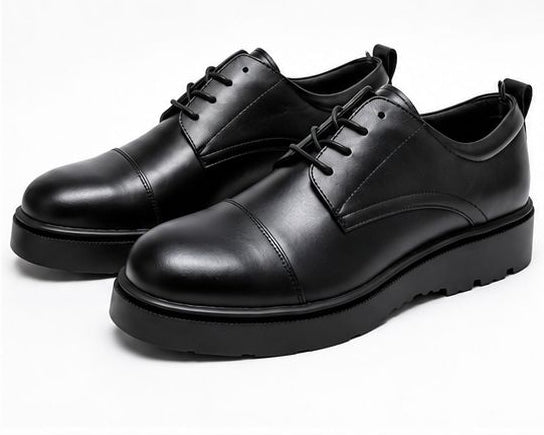 Line Chunky Sole Leather Derby Shoes