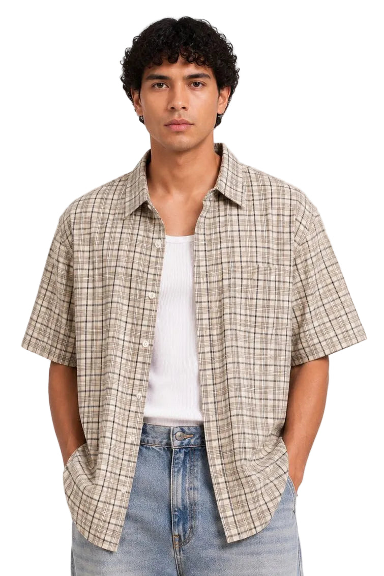 Checked Box Fit Short Sleeve Shirt