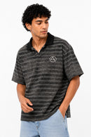 Striped Oversized Fit Polo T-Shirt