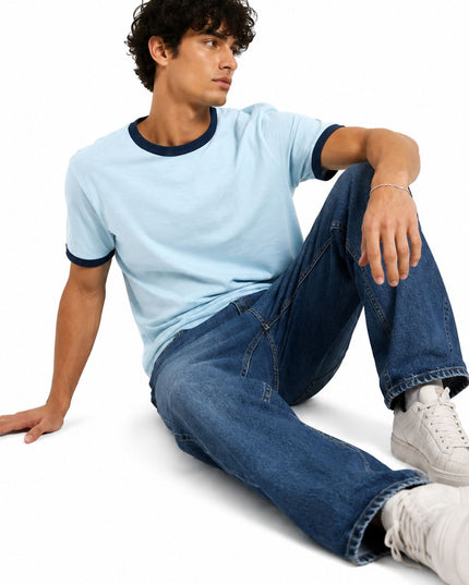 Crew Neck Contrast Trim Regular Fit T-Shirt