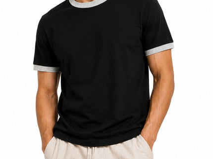 Crew Neck Contrast Trim Regular Fit T-Shirt