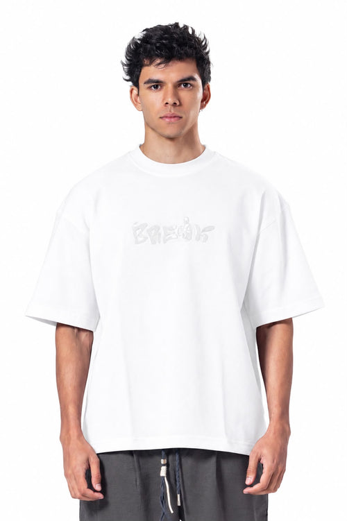 Crew Neck Oversized Fit Creek Printed T-Shirt
