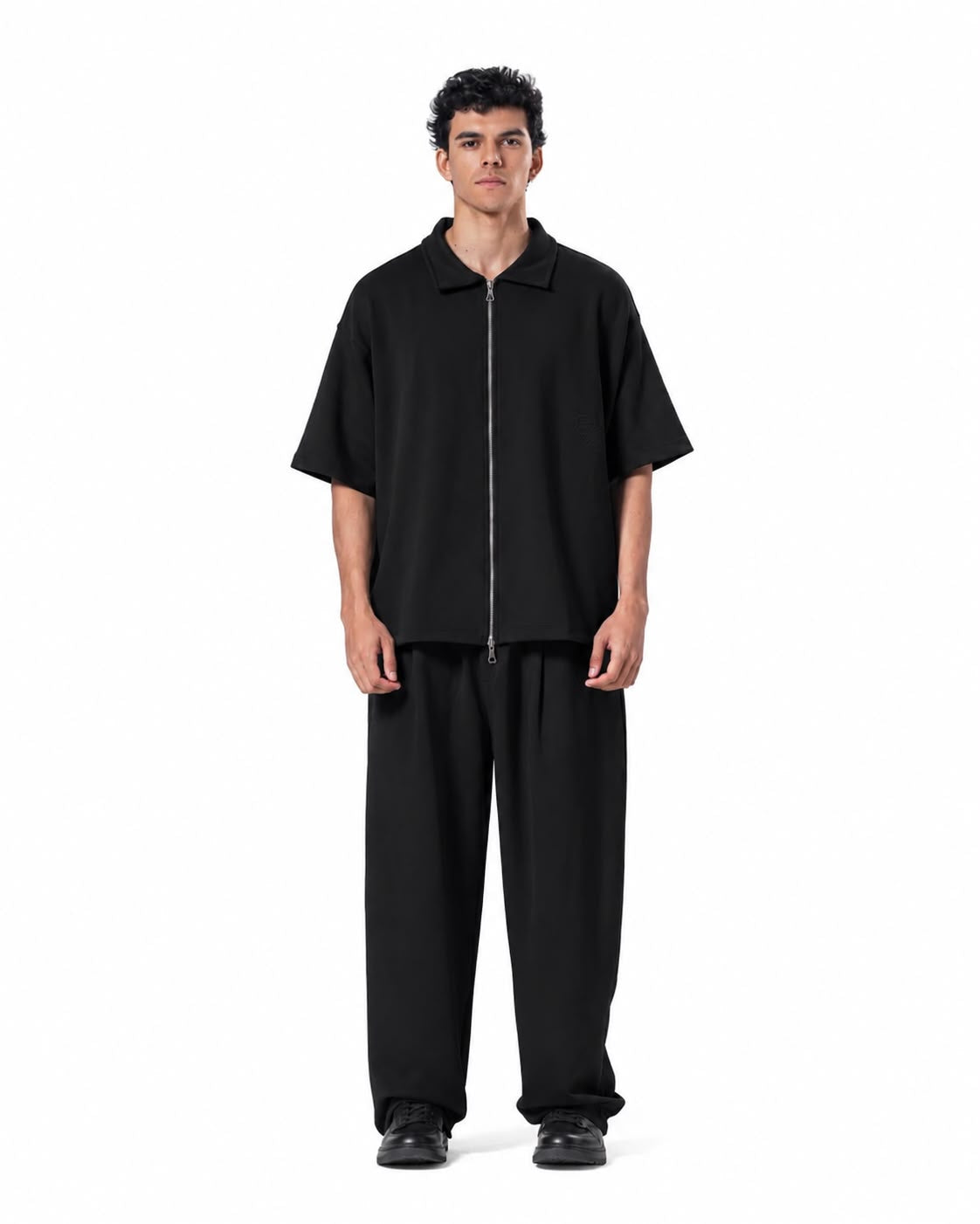 Zip-Up Collar Oversized Fit Suit