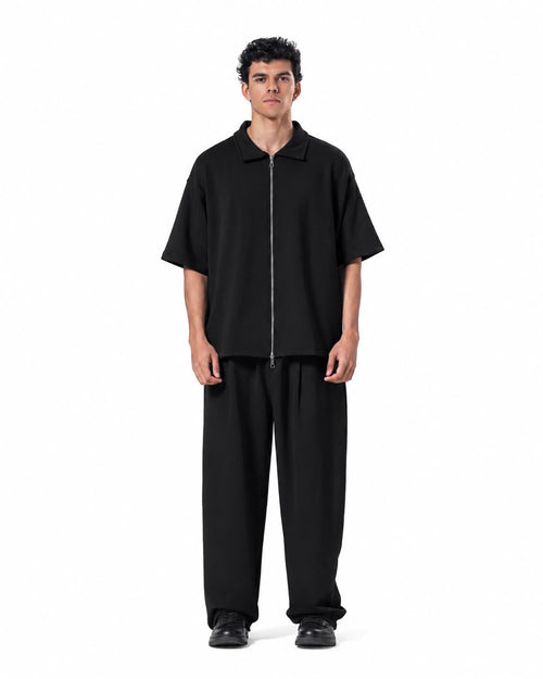 Zip-Up Collar Oversized Fit Suit