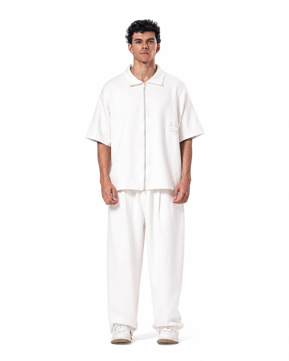 Zip-Up Collar Oversized Fit Suit