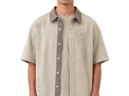 Wash Open Contrast Collar Box Fit Shirt