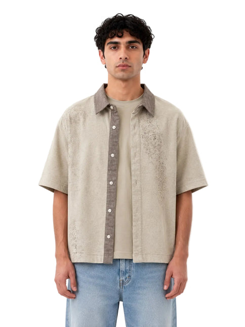 Wash Open Contrast Collar Box Fit Shirt