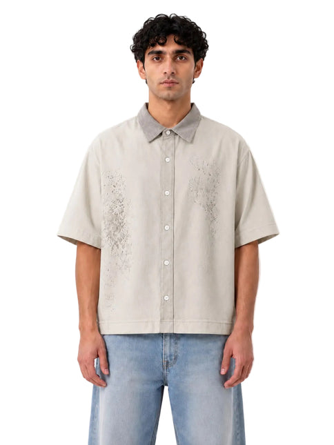 Wash Open Contrast Collar Box Fit Shirt