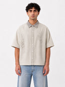 Wash Open Contrast Collar Box Fit Shirt
