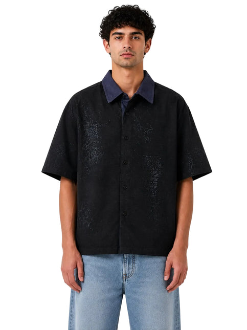 Wash Open Contrast Collar Box Fit Shirt