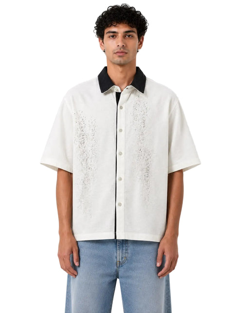 Wash Open Contrast Collar Box Fit Shirt