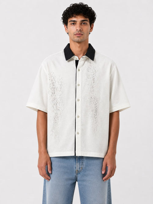 Wash Open Contrast Collar Box Fit Shirt