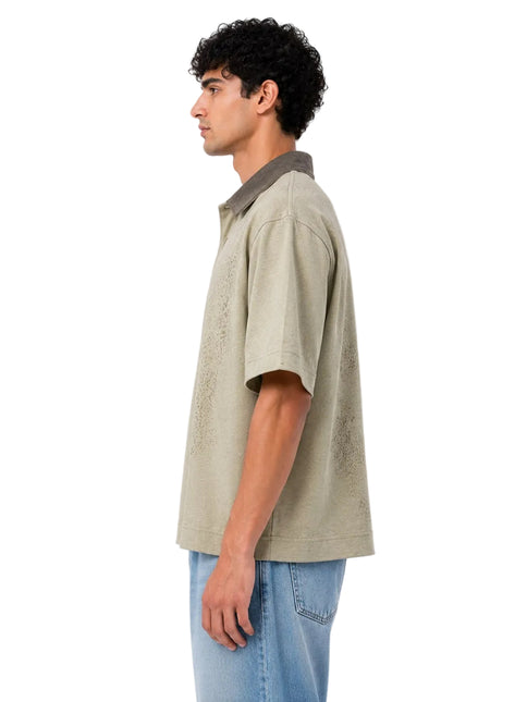 Wash Open Contrast Collar Box Fit Shirt