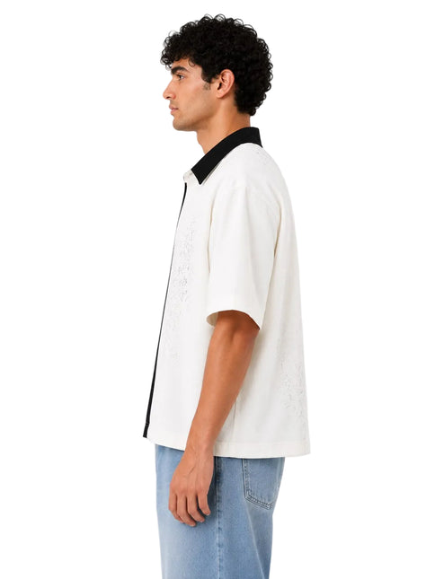 Wash Open Contrast Collar Box Fit Shirt