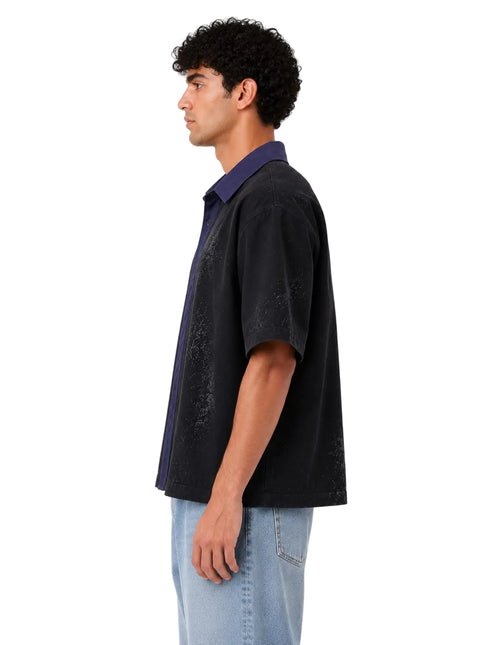 Wash Open Contrast Collar Box Fit Shirt