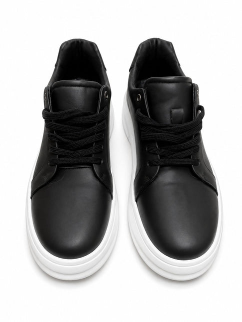 Bubbly Leather Sneakers – Black