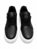 Bubbly Leather Sneakers – Black