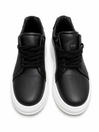 Bubbly Leather Sneakers – Black