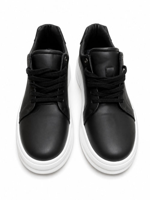 Bubbly Leather Sneakers – Black
