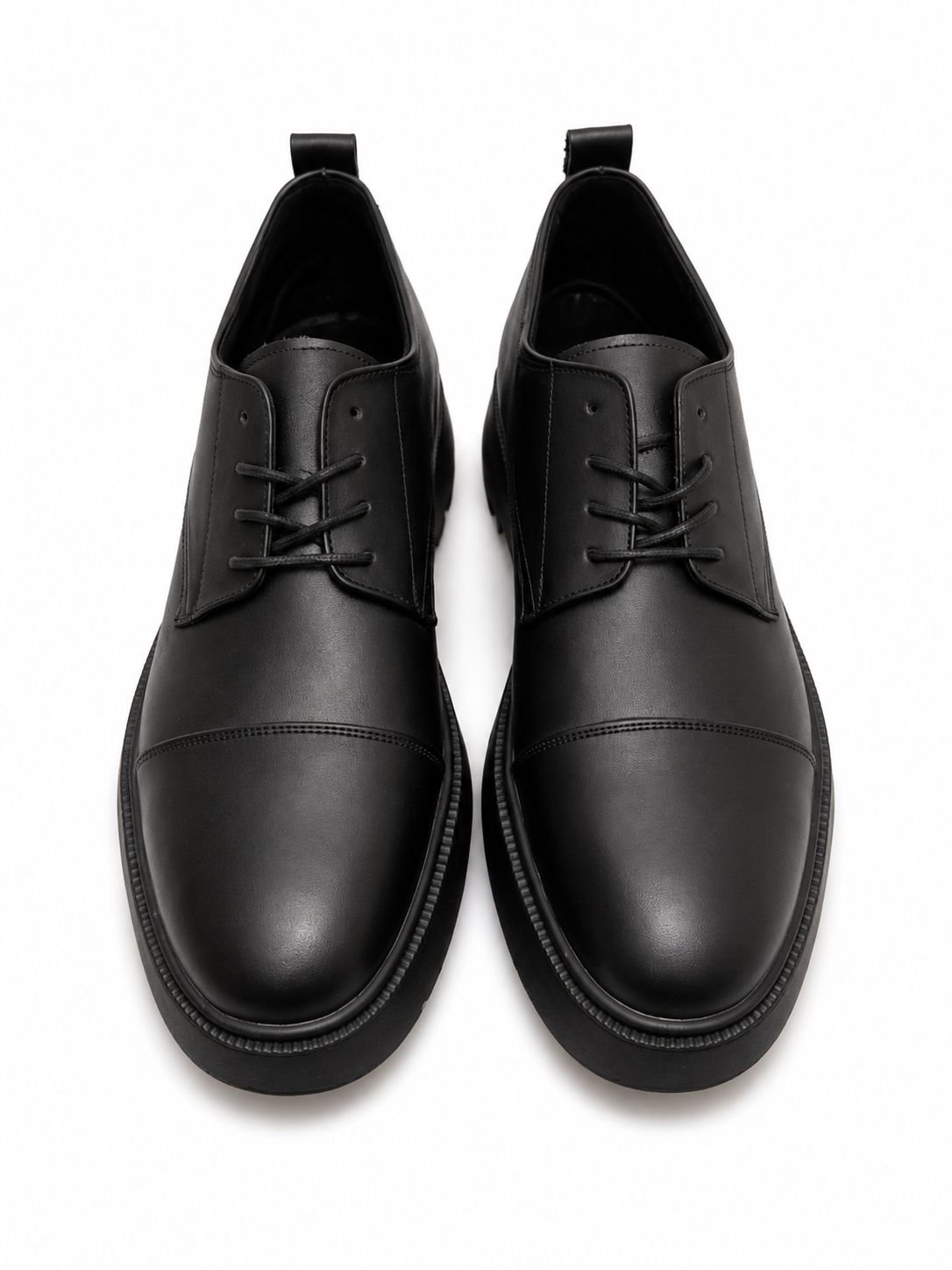 Line Chunky Sole Leather Derby Shoes