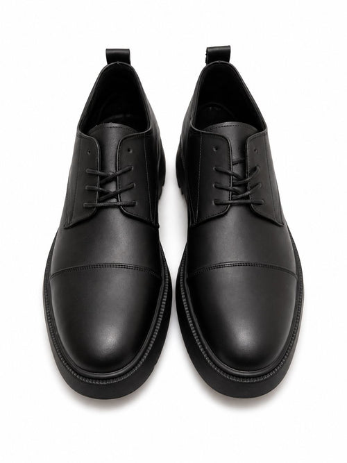 Line Chunky Sole Leather Derby Shoes