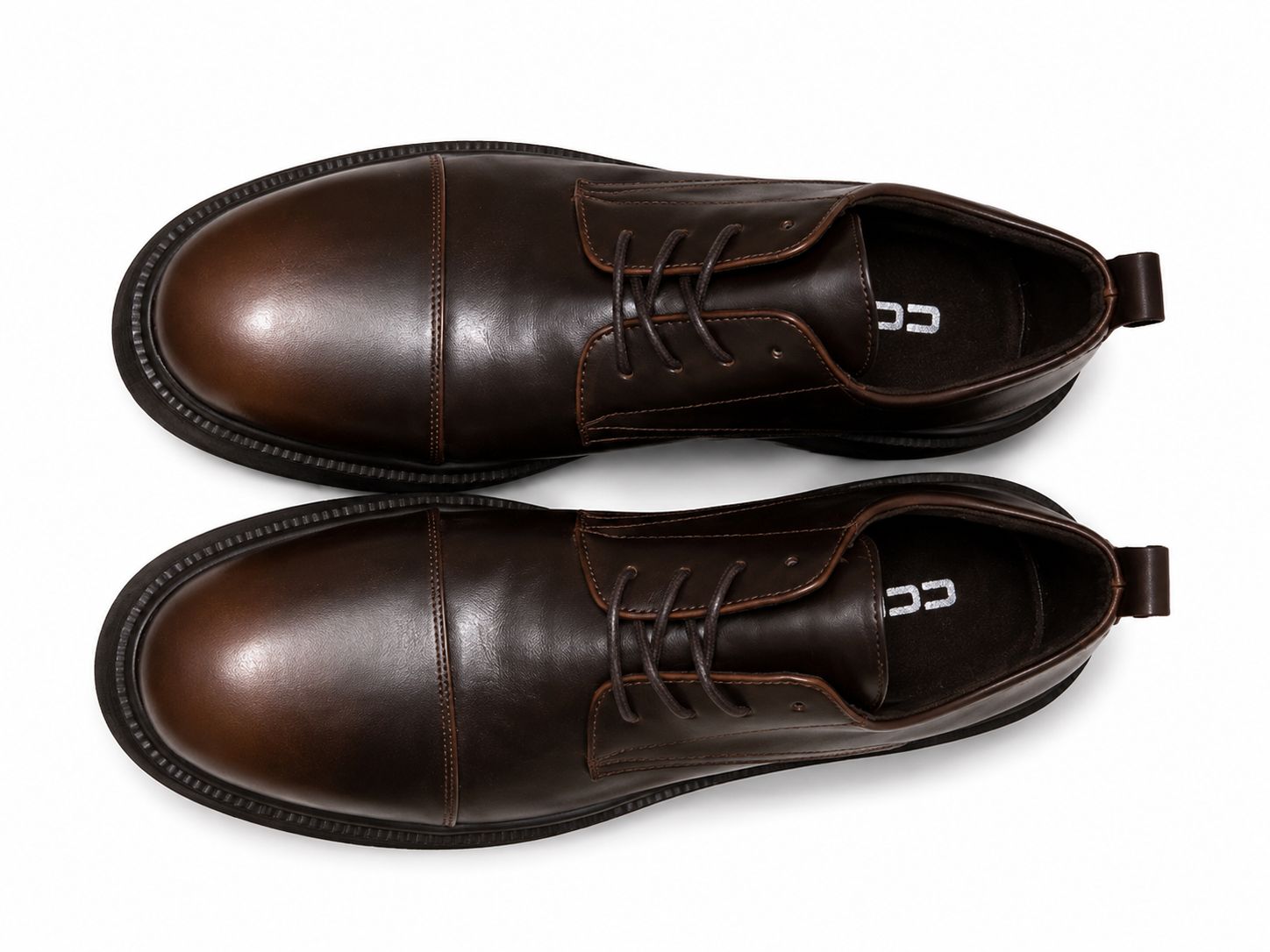 Line Chunky Sole Leather Derby Shoes