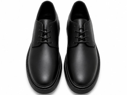Chunky Sole Leather Derby Shoes