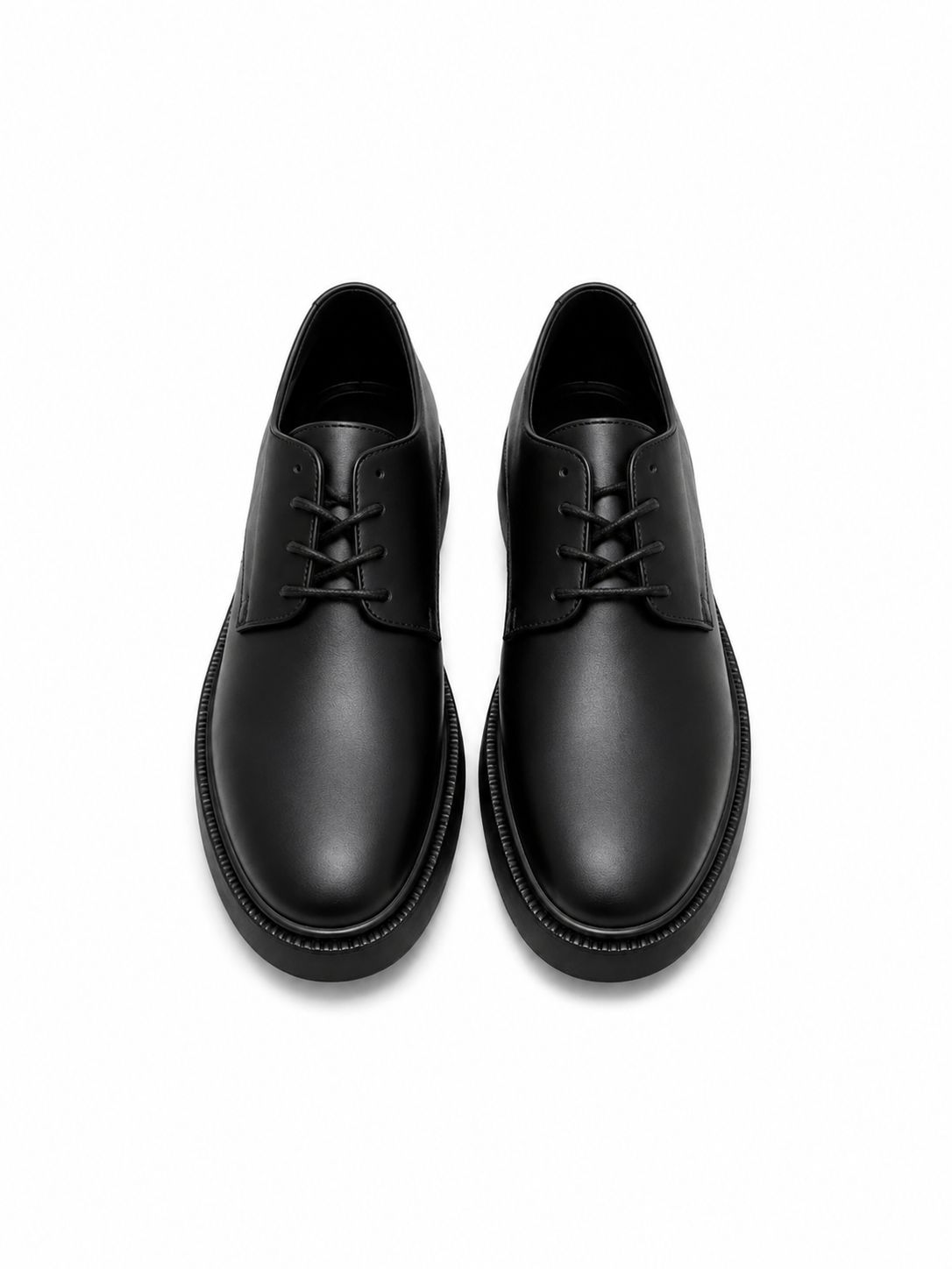 Chunky Sole Leather Derby Shoes