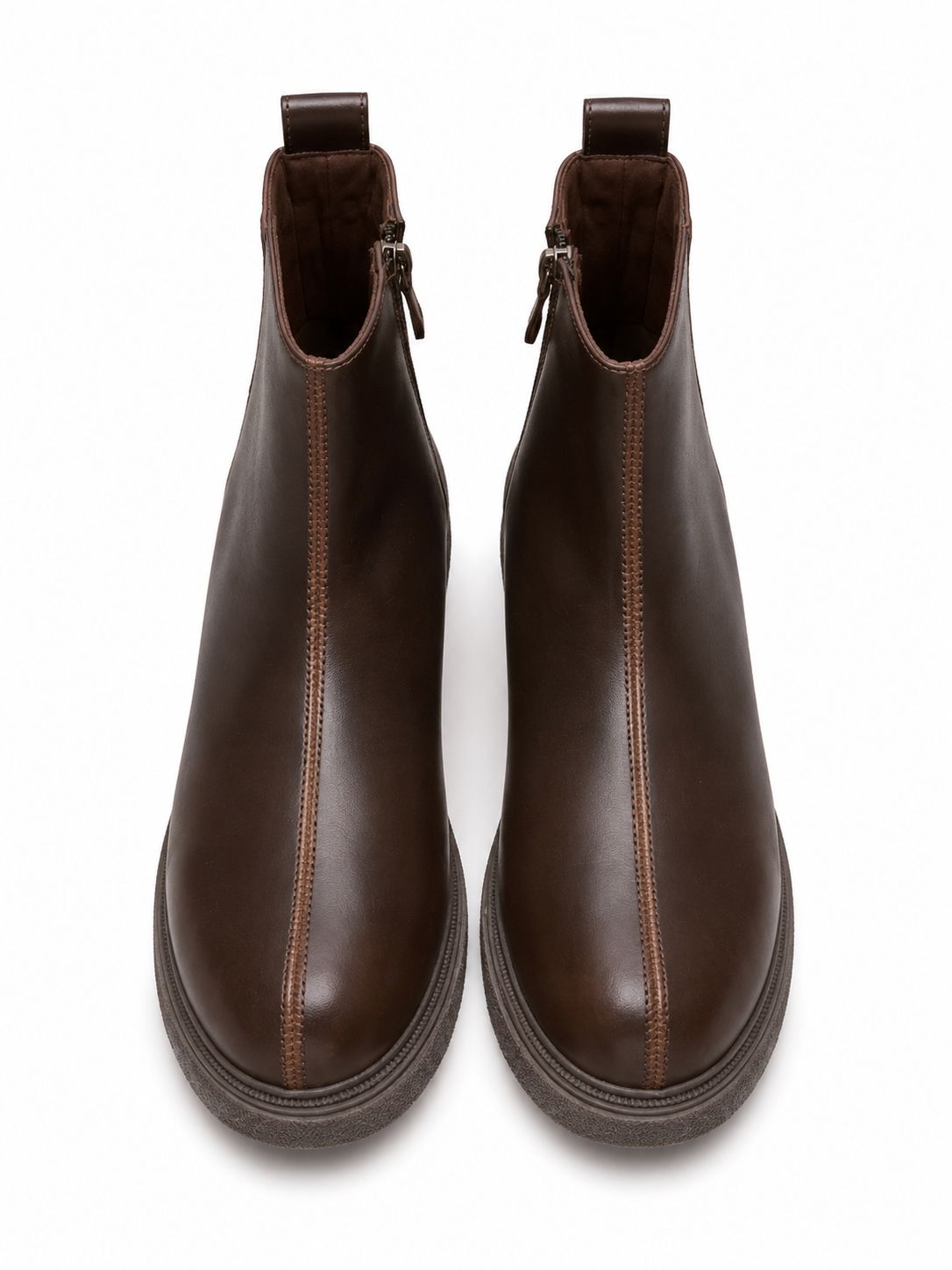 Women’s Brown Zip-Up Ankle Boots