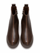 Women’s Brown Zip-Up Ankle Boots