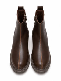 Women’s Brown Zip-Up Ankle Boots