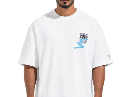 Box Fit Colored Back Print T-Shirt