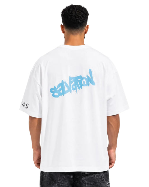 Box Fit Colored Back Print T-Shirt