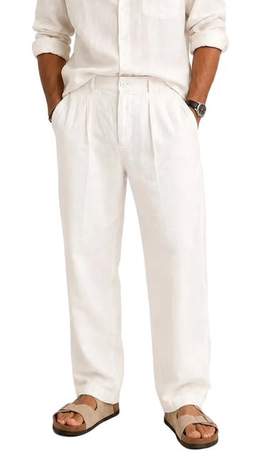 Linen Relaxed Straight Trousers