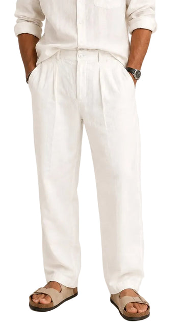 Linen Relaxed Straight Trousers